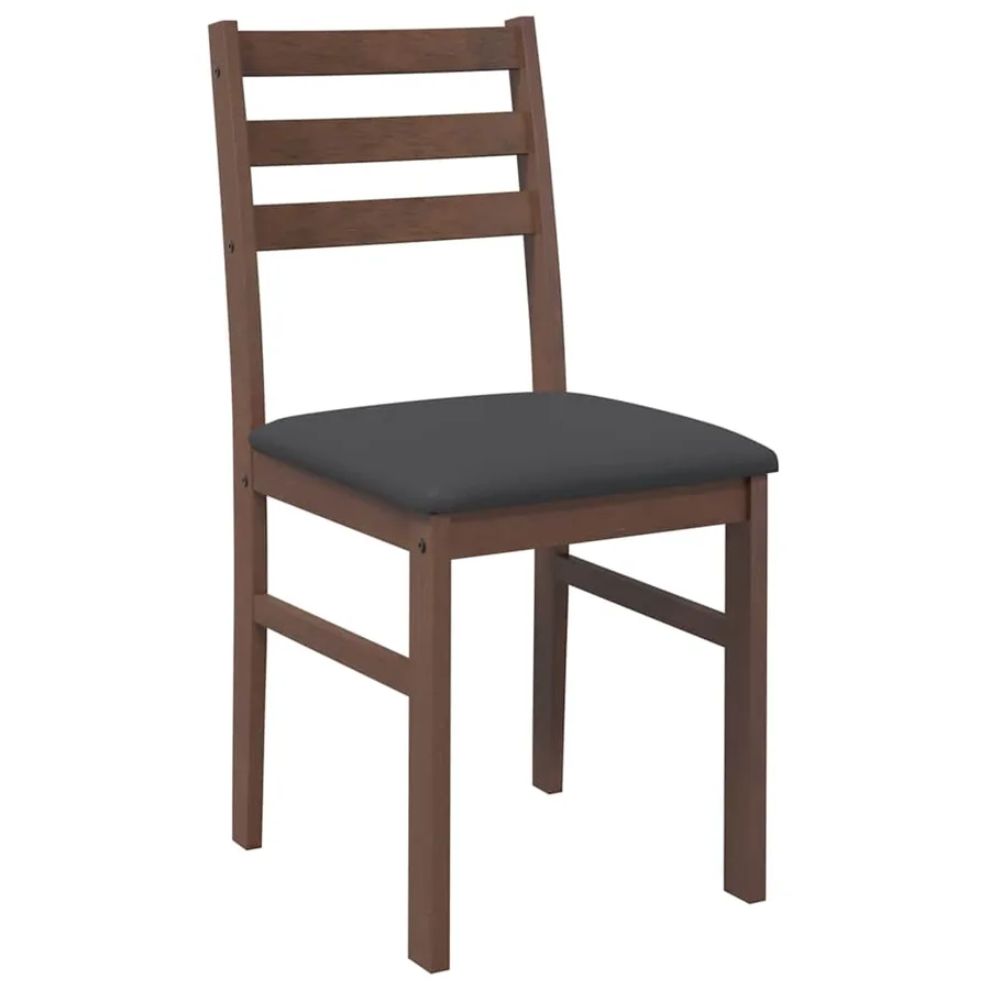Chaises à manger coussins 2 pcs marron bois massif caoutchouc - 4