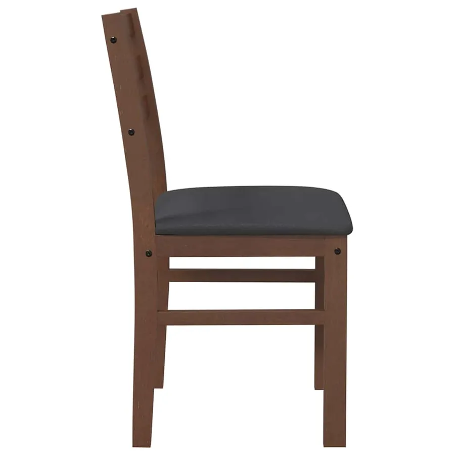 Chaises à manger coussins 2 pcs marron bois massif caoutchouc - 6