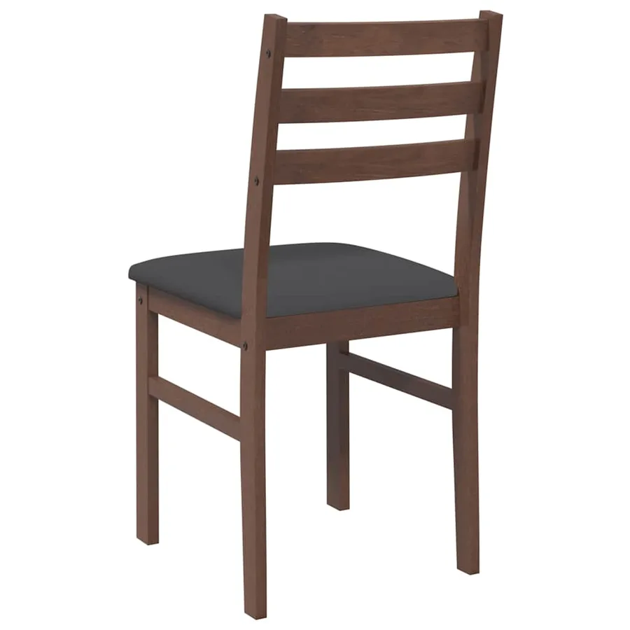 Chaises à manger coussins 2 pcs marron bois massif caoutchouc - 7