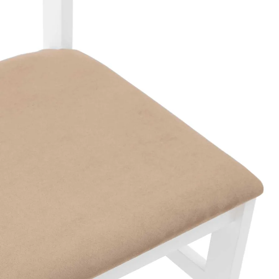 Chaises à manger coussins 2 pcs blanc bois massif caoutchouc - 8