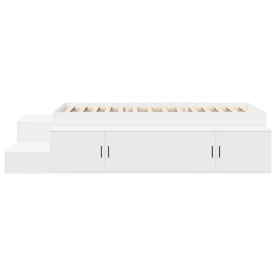Cadre de lit avec rangement Blanc 75 cm Bois d'ingénierie - 7