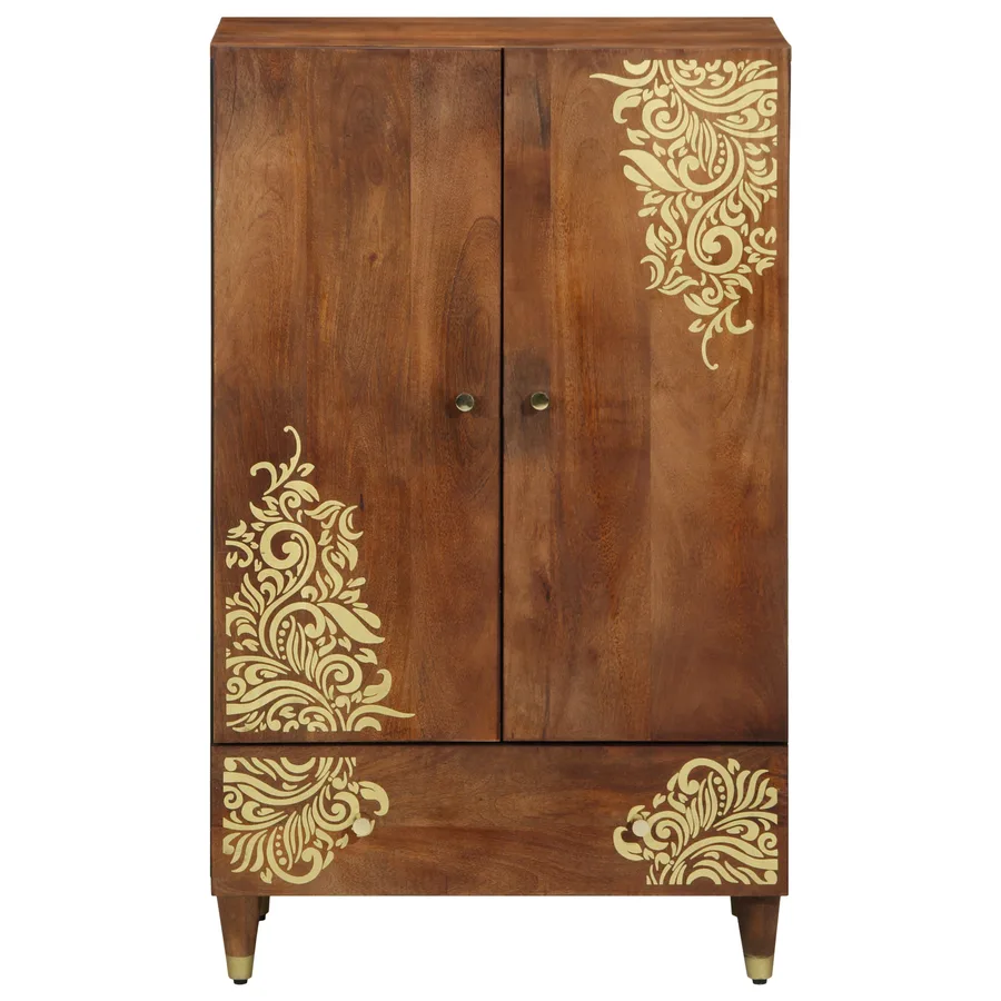 Haut Armoire Marron 60 x 33 x 100 cm Bois de mangue massif - 3