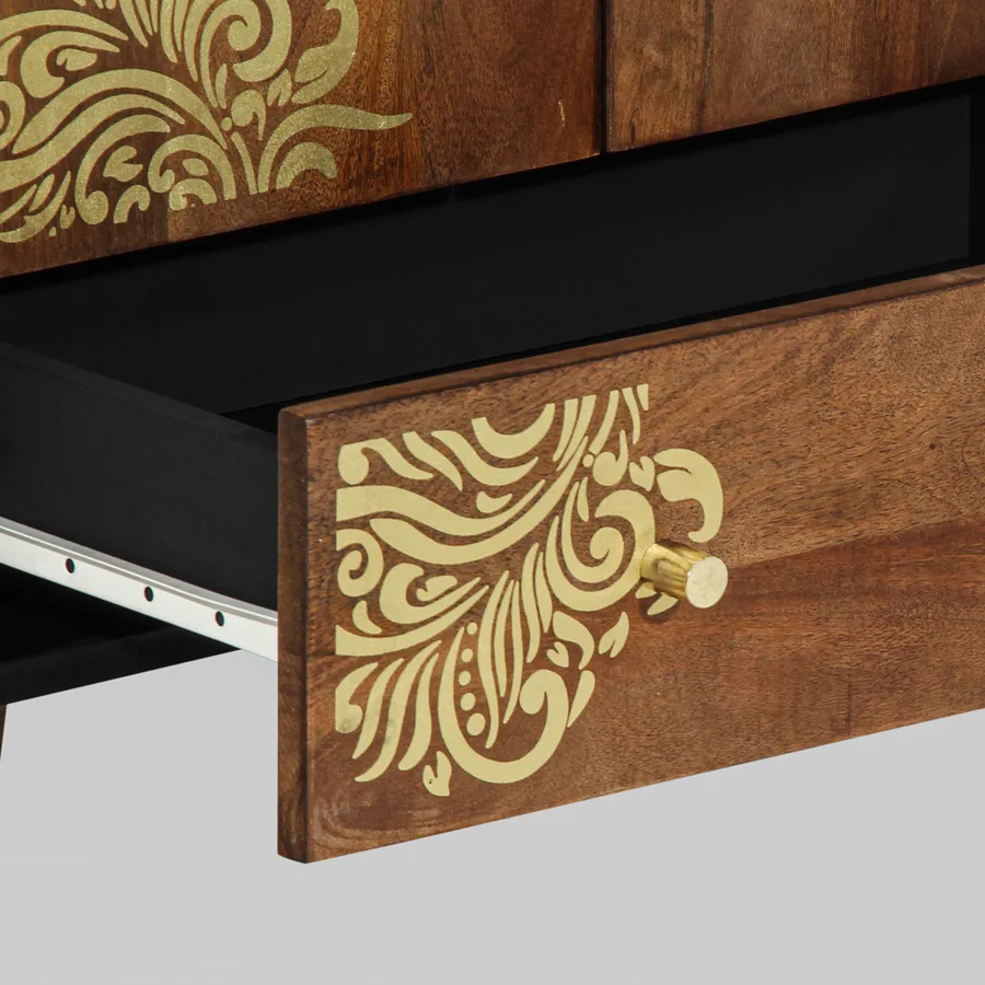 Haut Armoire Marron 60 x 33 x 100 cm Bois de mangue massif - 8