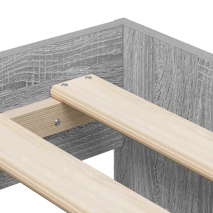 Cadre de lit avec rangement Gris Sonoma 75 cm Bois d'ingénierie - 10