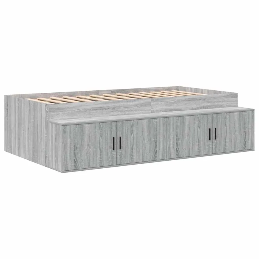 Cadre de lit avec rangement Gris Sonoma 75 cm Bois d'ingénierie - 6