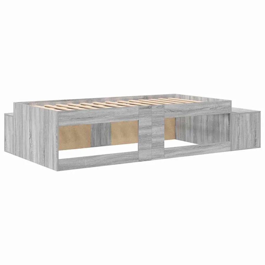 Cadre de lit avec rangement Gris Sonoma 75 cm Bois d'ingénierie - 9