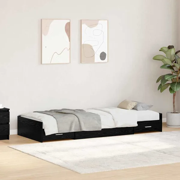 Cadre de lit Chêne noir 80 x 200 cm Bois d'ingénierie
