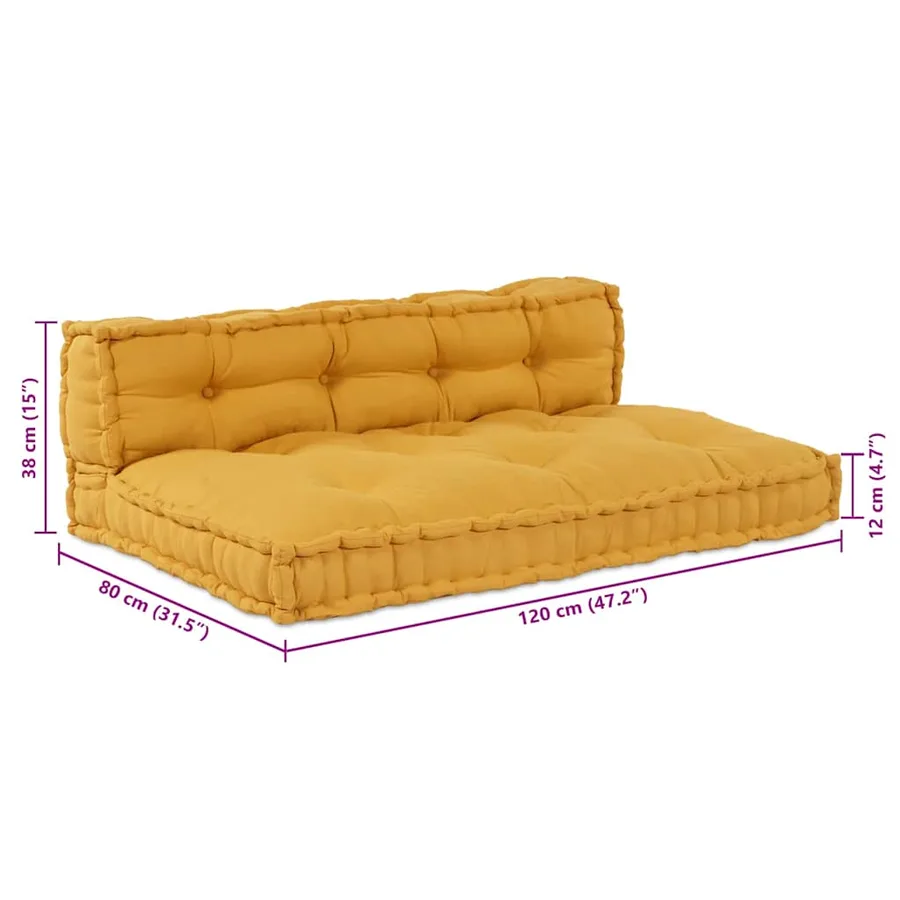 Coussin de canapé sur palette 2 pcs Jaune 120 x 80 x 38 cm - 10