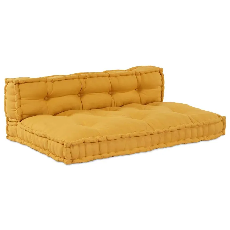 Coussin de canapé sur palette 2 pcs Jaune 120 x 80 x 38 cm - 2