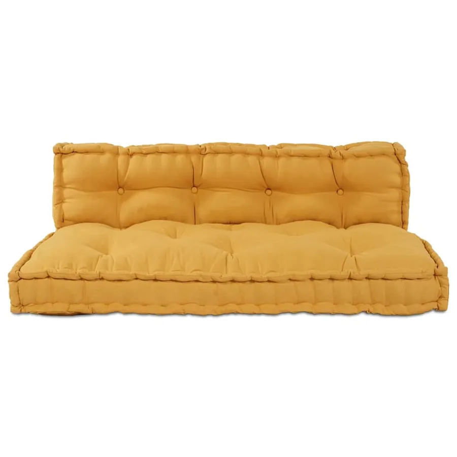 Coussin de canapé sur palette 2 pcs Jaune 120 x 80 x 38 cm - 4