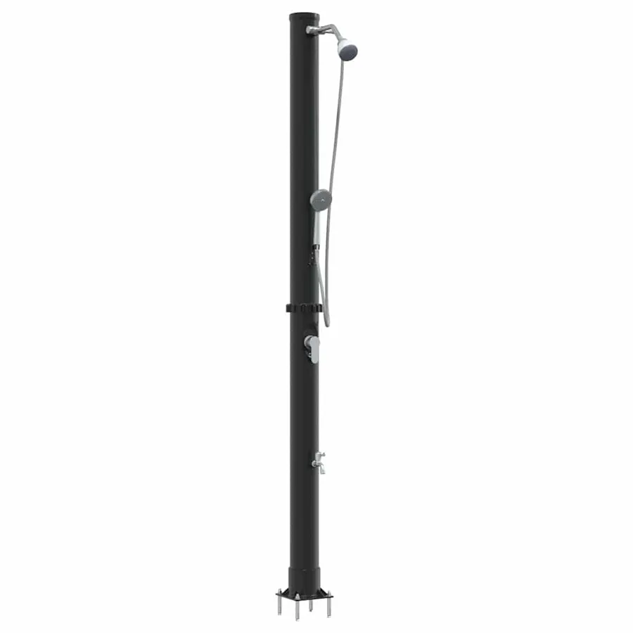 Douche solaire extérieure Noir 217 cm PVC et Aluminium - 2