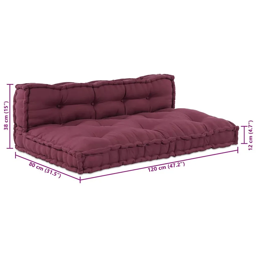 Coussin de canapé sur palette 2 pcs Marron 120 x 80 x 38 cm - 10
