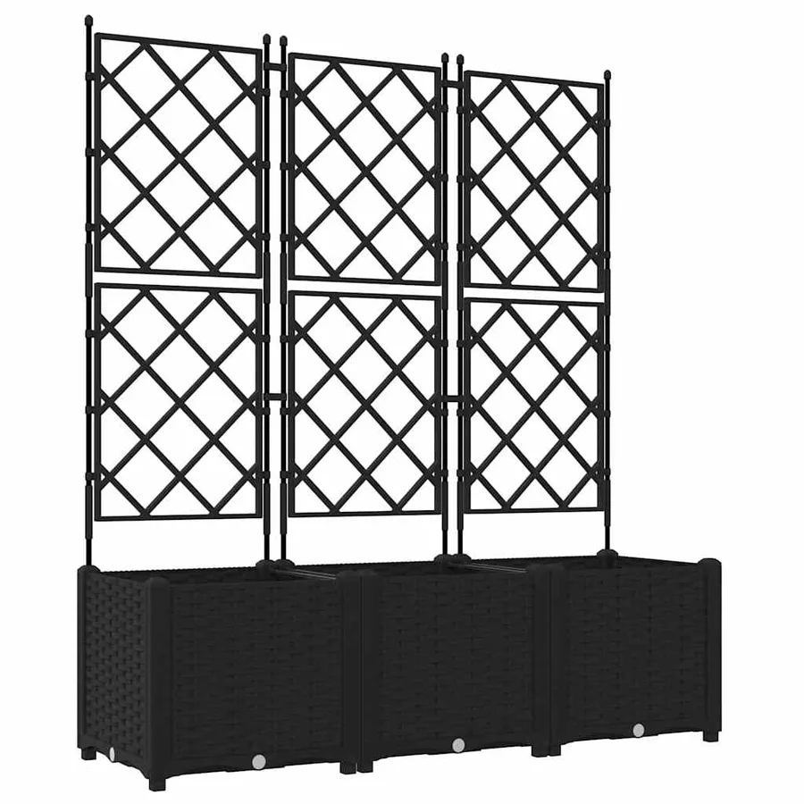 Cache-pot de jardin 3 pc Noir 120 x 40 x 143 cm PP - 2