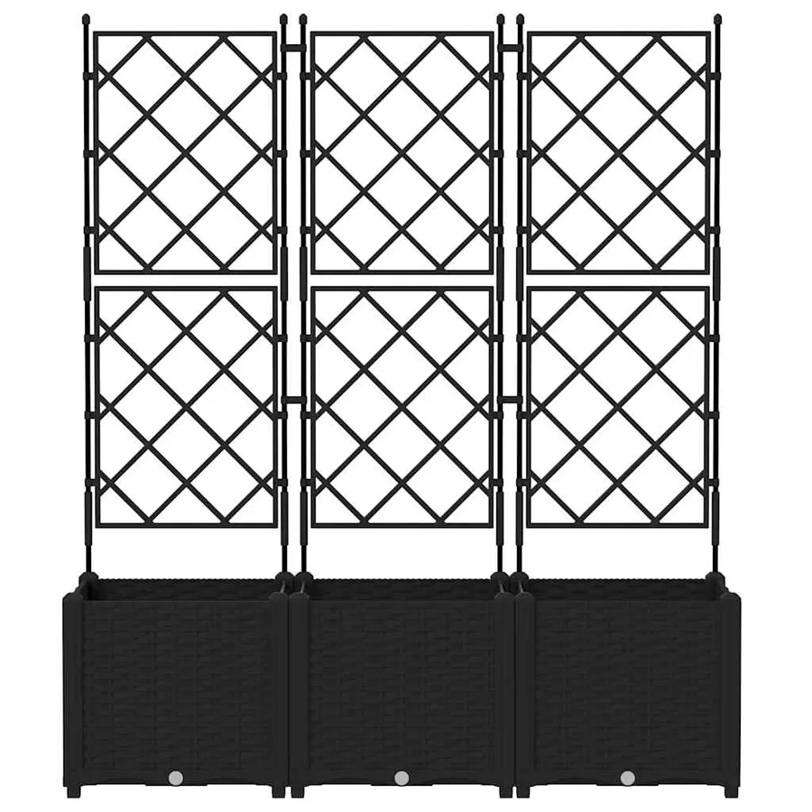 Cache-pot de jardin 3 pc Noir 120 x 40 x 143 cm PP - 4