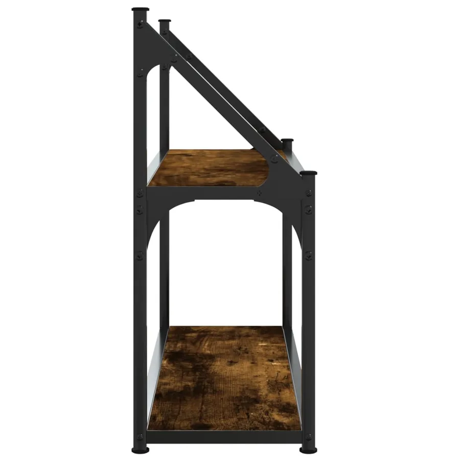 Étagère murale 2 niveaux chêne fumé 60x21x51 cm - 5