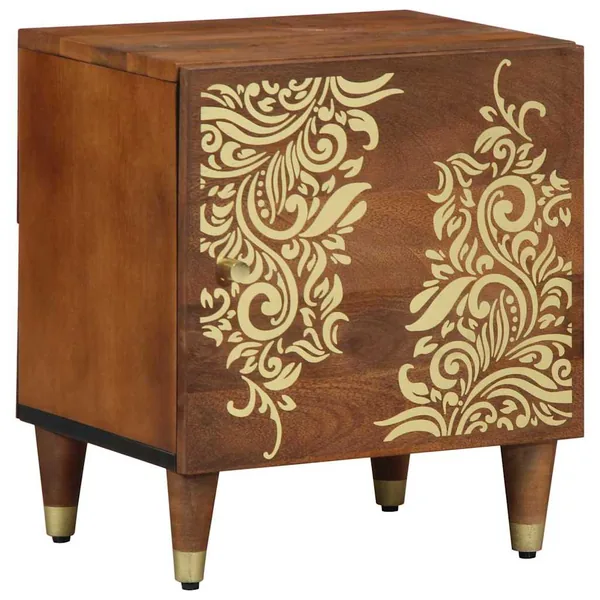 Cabinet de chevet avec porte Marron miel 40 x 33 x 46 cm