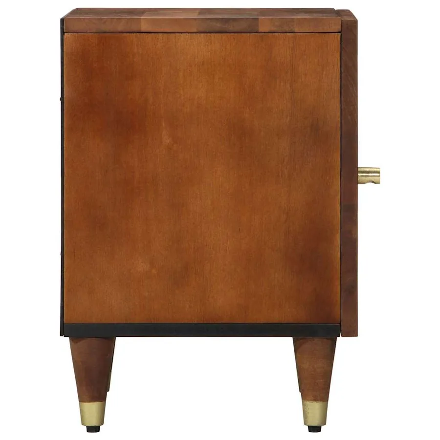Cabinet de chevet avec porte Marron miel 40 x 33 x 46 cm - 4