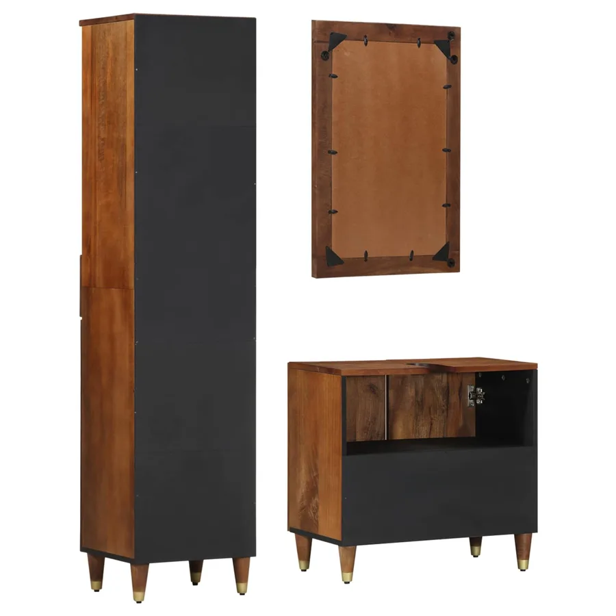 Ensemble de Meubles de Salle de Bain 3 pcs Marron miel - 7