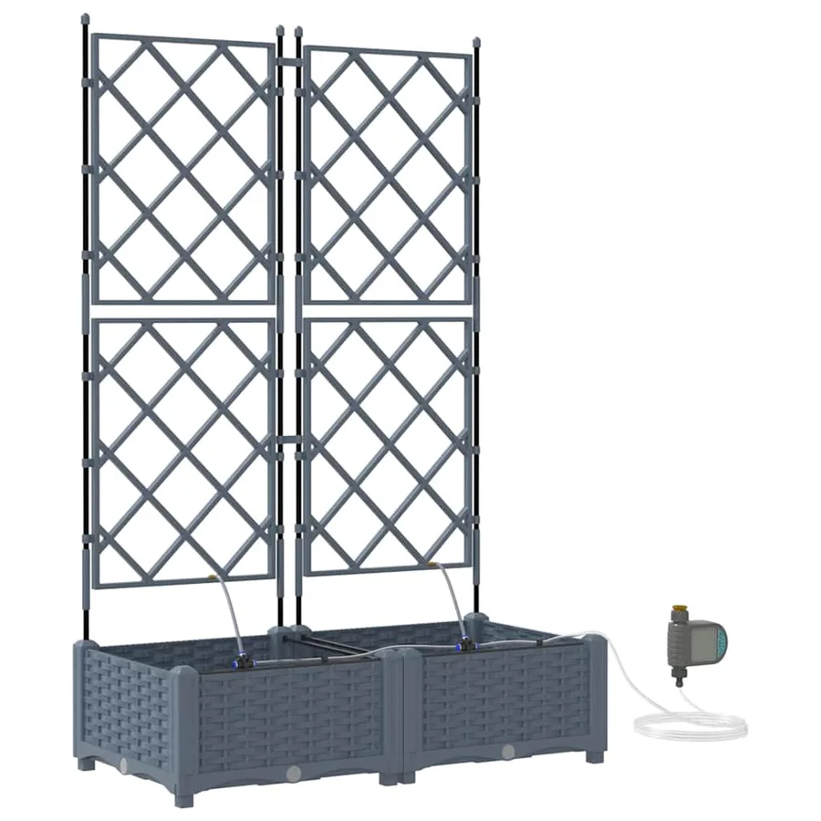 Cache-pot de jardin 2 pc Gris clair 80 x 40 x 126 cm PP - 2