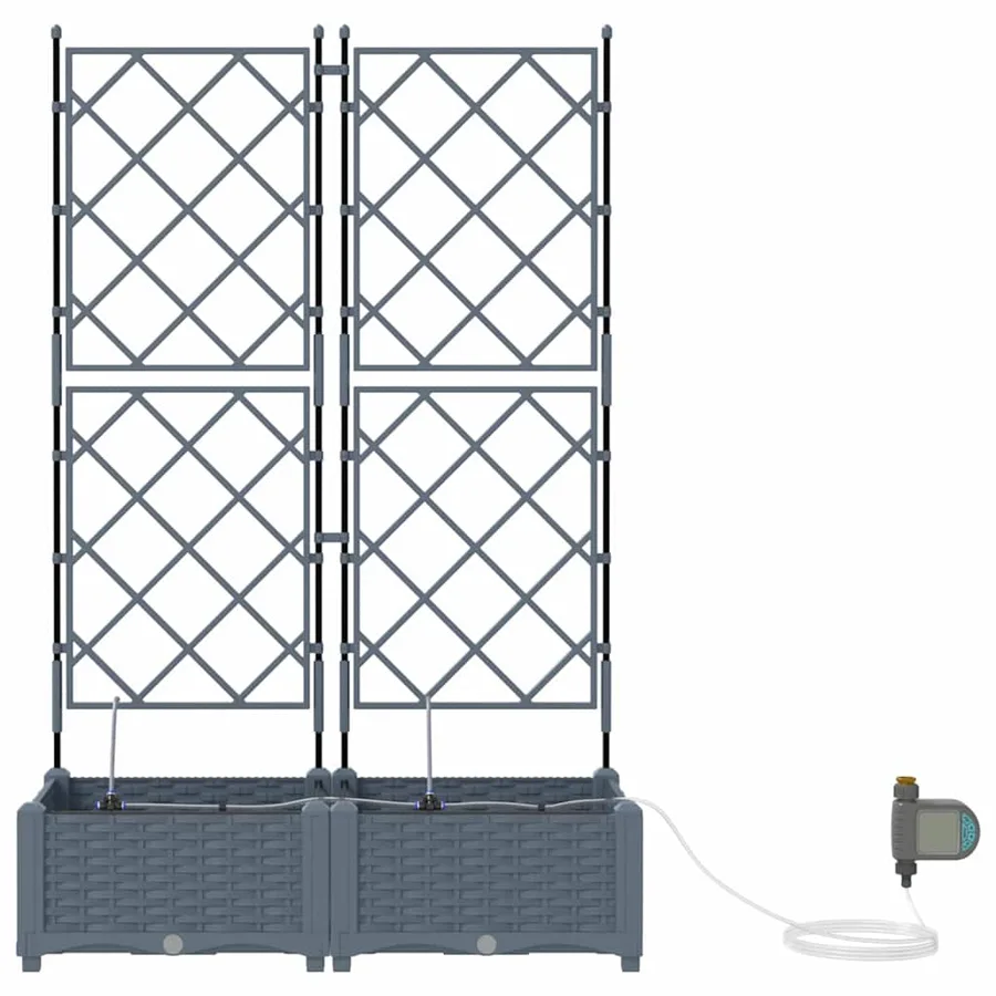 Cache-pot de jardin 2 pc Gris clair 80 x 40 x 126 cm PP - 5