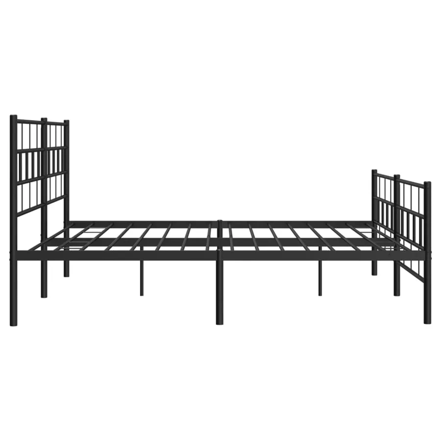 Cadre de lit métal sans matelas avec pied de lit noir 200x200cm - 6