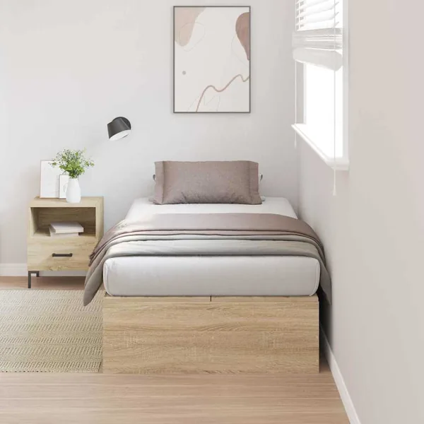 Cadre de lit avec rangement Chêne Sonoma 90 x 190 cm