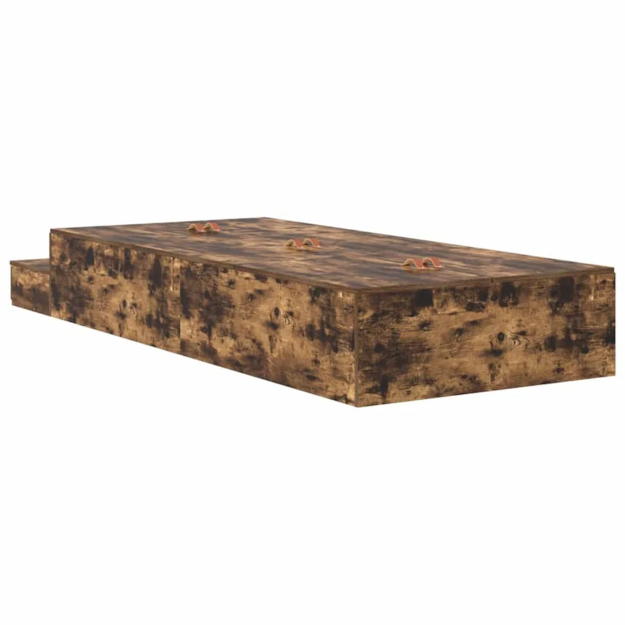 Cadre de lit avec rangement Chêne fumé 90 cm Bois d'ingénierie - 10