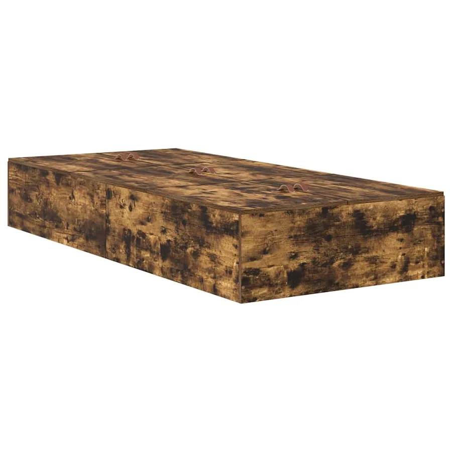 Cadre de lit avec rangement Chêne fumé 90 cm Bois d'ingénierie - 7