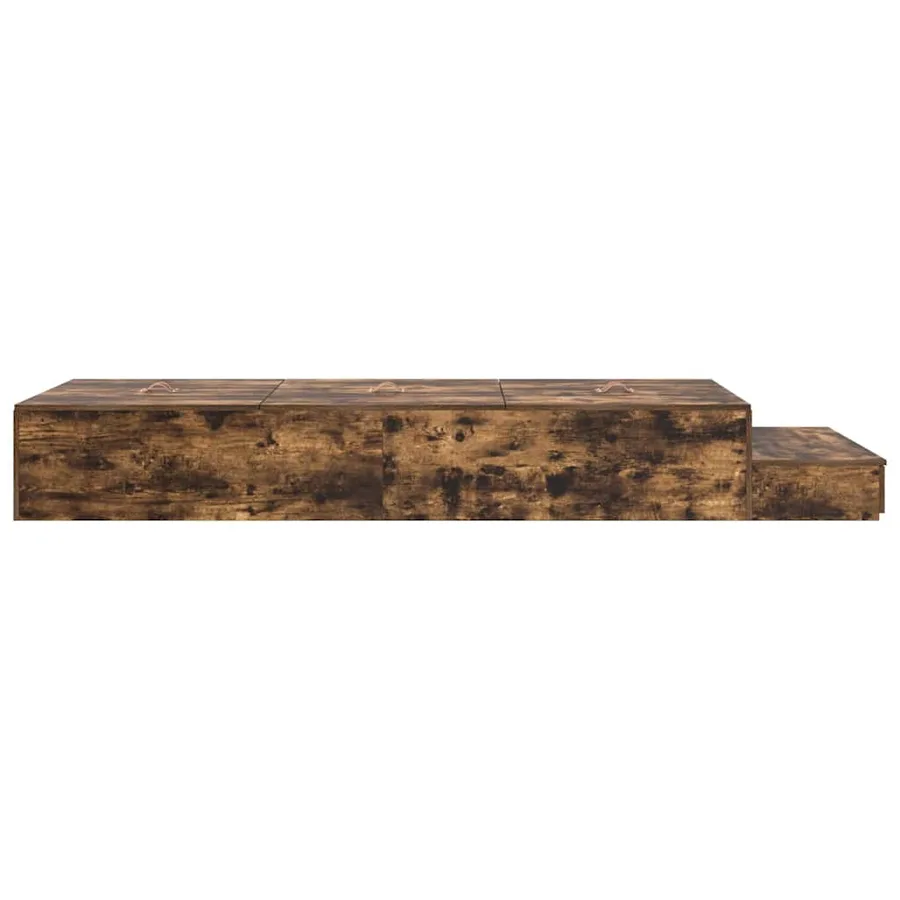 Cadre de lit avec rangement Chêne fumé 90 cm Bois d'ingénierie - 9