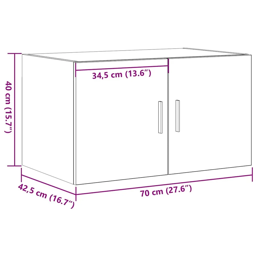 Meuble mural Bois ancien 70 x 42.5 x 40 cm Bois d'ingénierie - 11