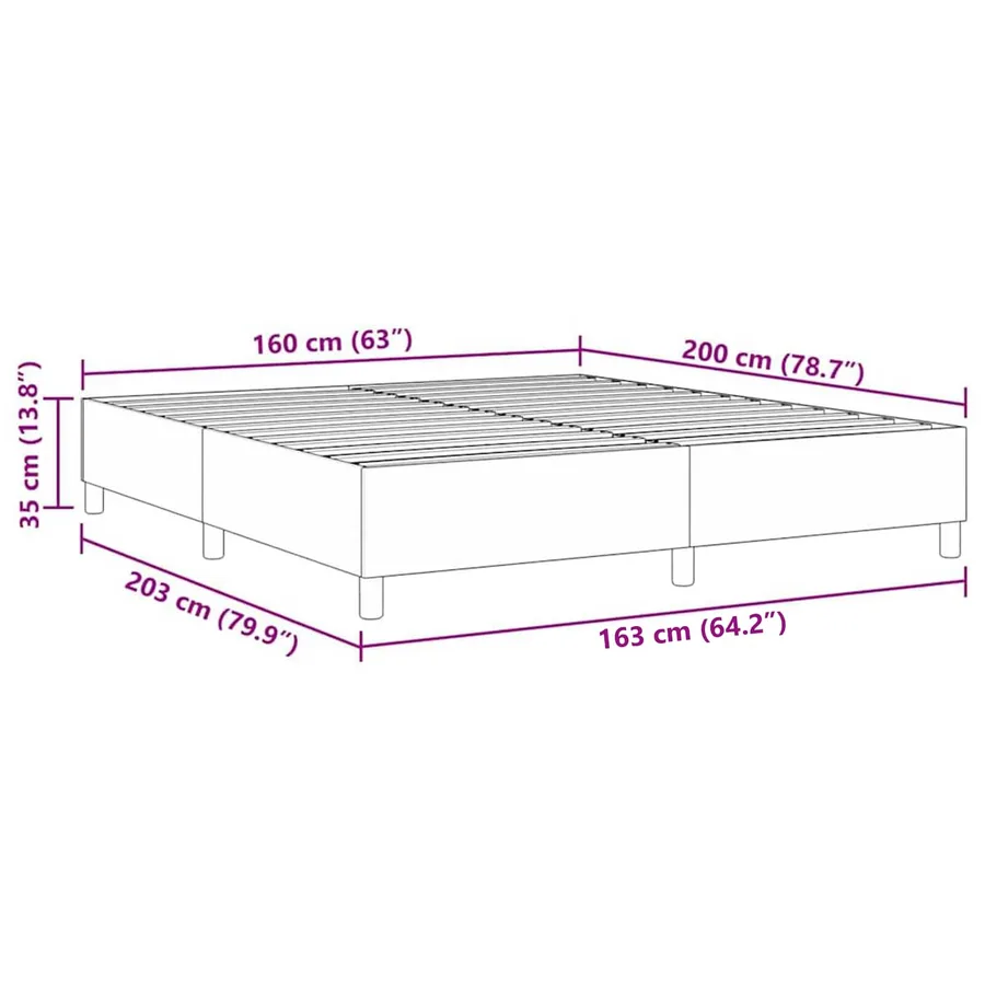 Cadre de lit plateforme Vert gris 160 x 200 cm - 10