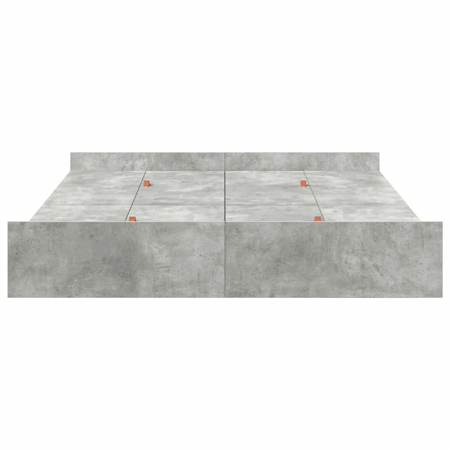 Cadre de lit avec rangement avec tiroir Gris béton 135 x 190 cm - 6