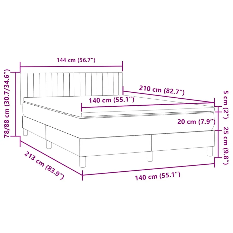 Sommier à lattes de lit et matelas vert foncé 140x210cm velours - 12