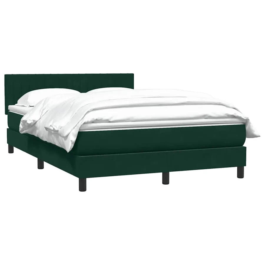 Sommier à lattes de lit et matelas vert foncé 140x210cm velours - 4