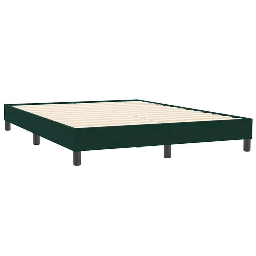 Sommier à lattes de lit et matelas vert foncé 140x210cm velours - 5