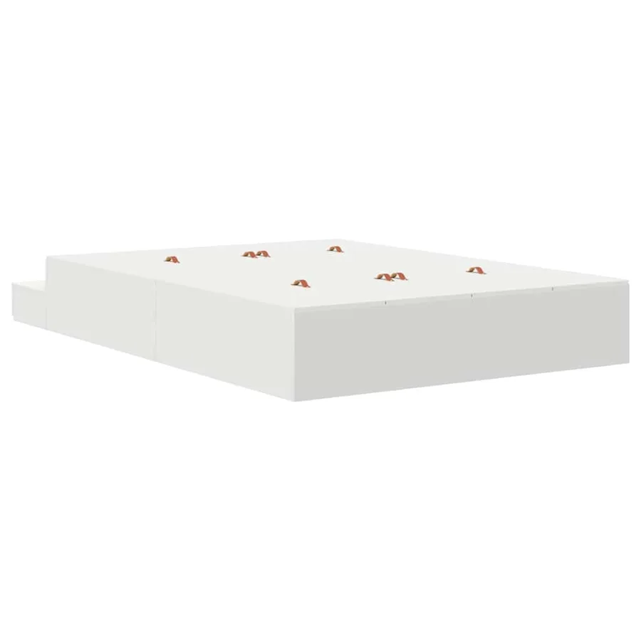 Cadre de lit avec rangement Blanc 135 cm Bois d'ingénierie - 8