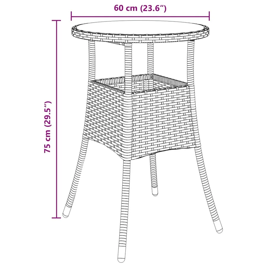 Ensemble de salle à manger pour jardin 5 pcs Gris polyrotin - 11