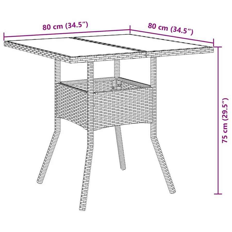 Ensemble de salle à manger pour jardin 3 pcs Gris polyrotin - 11