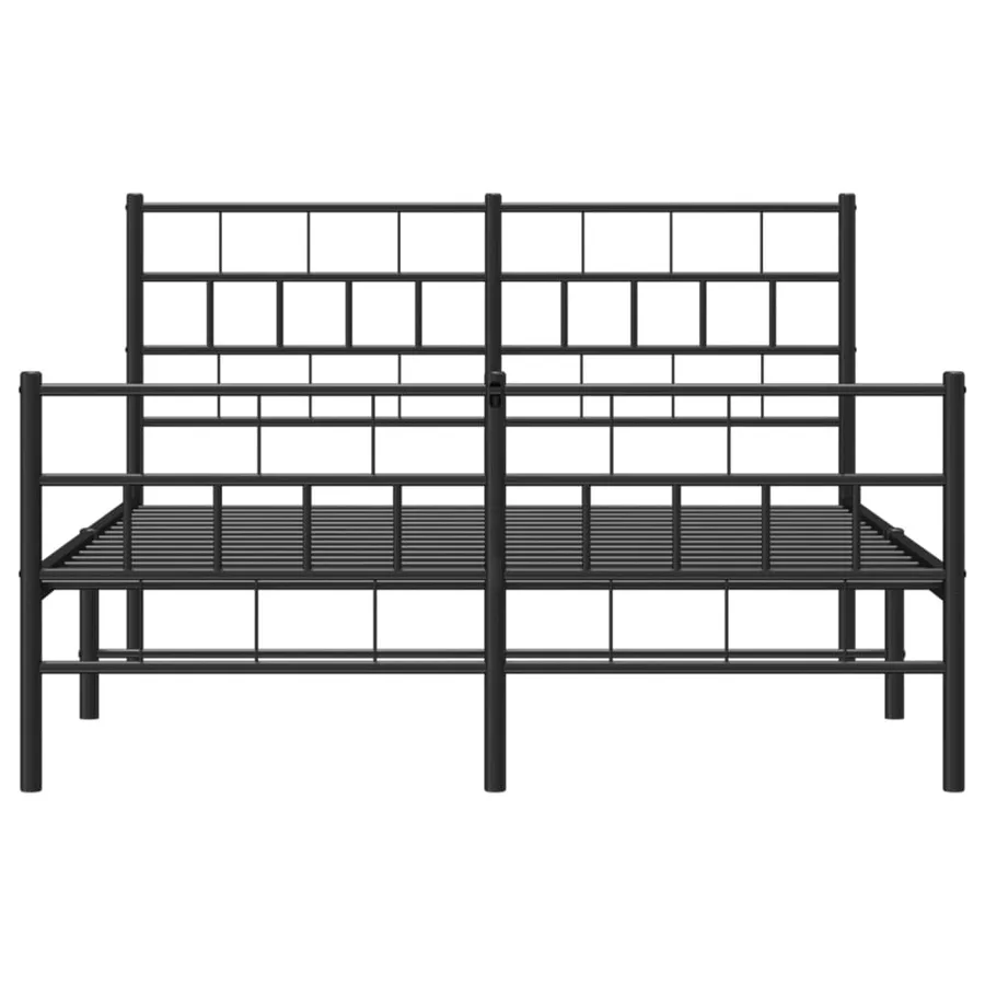 Cadre de lit métal sans matelas avec pied de lit noir 140x200cm - 5