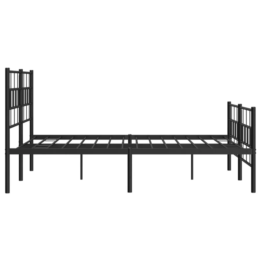 Cadre de lit métal sans matelas avec pied de lit noir 140x200cm - 6