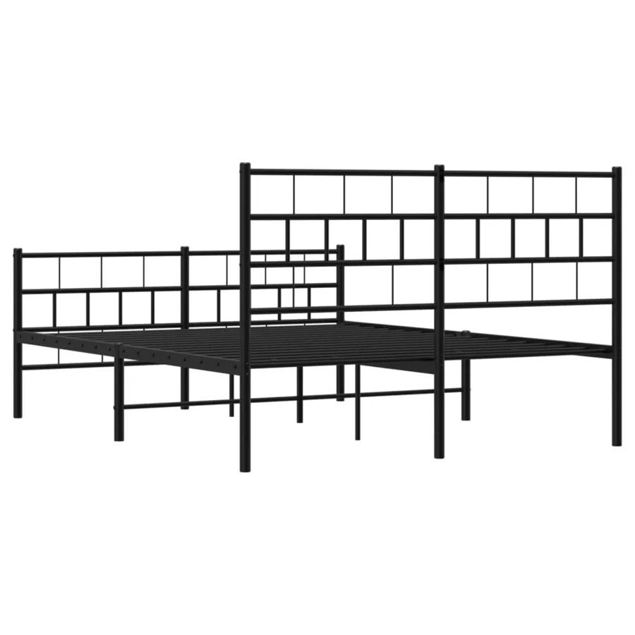 Cadre de lit métal sans matelas avec pied de lit noir 140x200cm - 7
