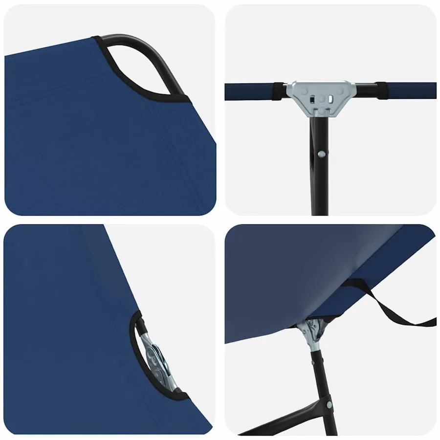 Chaise longue pliante Noir 188 x 57 x 86,5 cm Polyester - 18