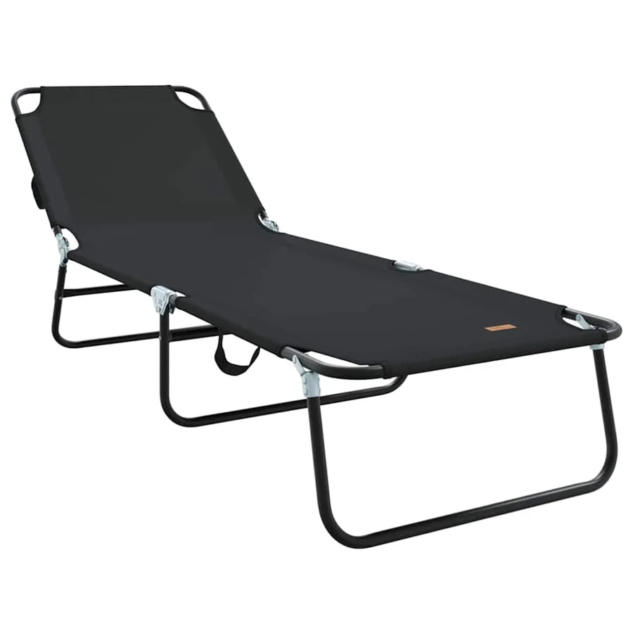Chaise longue pliante Noir 188 x 57 x 86,5 cm Polyester - 2