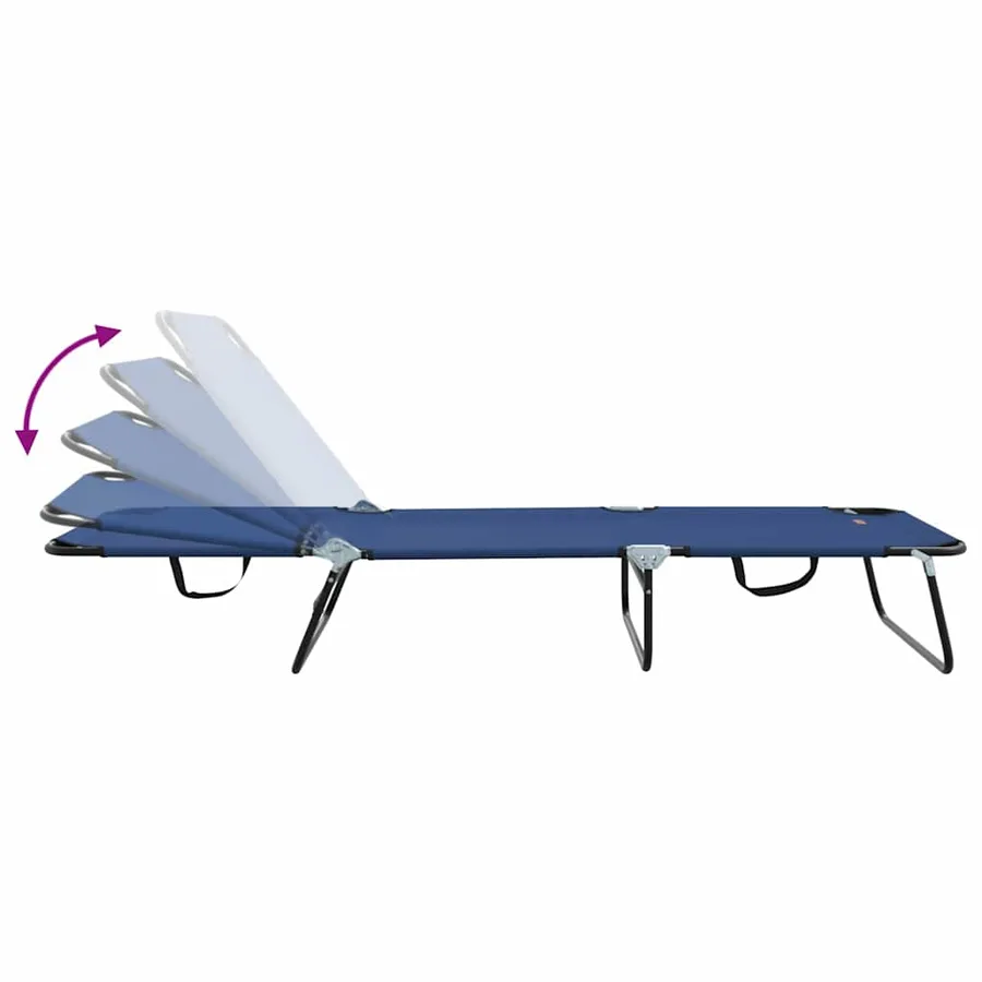 Chaise longue pliante Noir 188 x 57 x 86,5 cm Polyester - 20