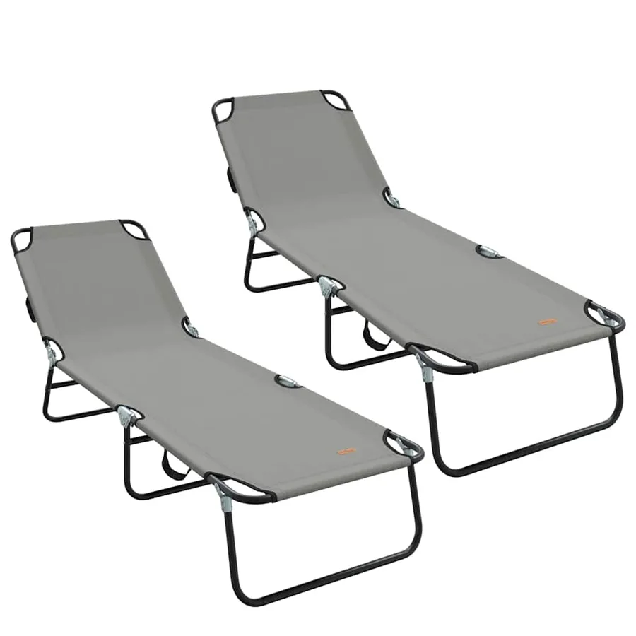 Chaise longue pliante Noir 188 x 57 x 86,5 cm Polyester - 24