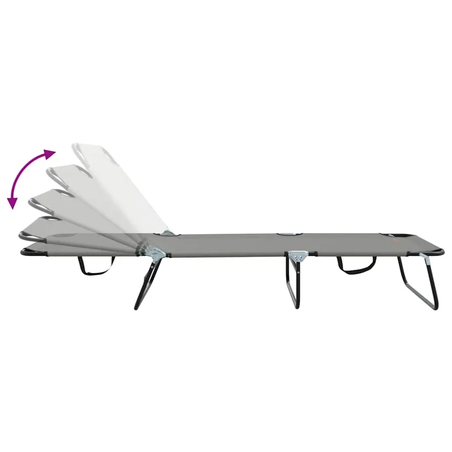 Chaise longue pliante Noir 188 x 57 x 86,5 cm Polyester - 30