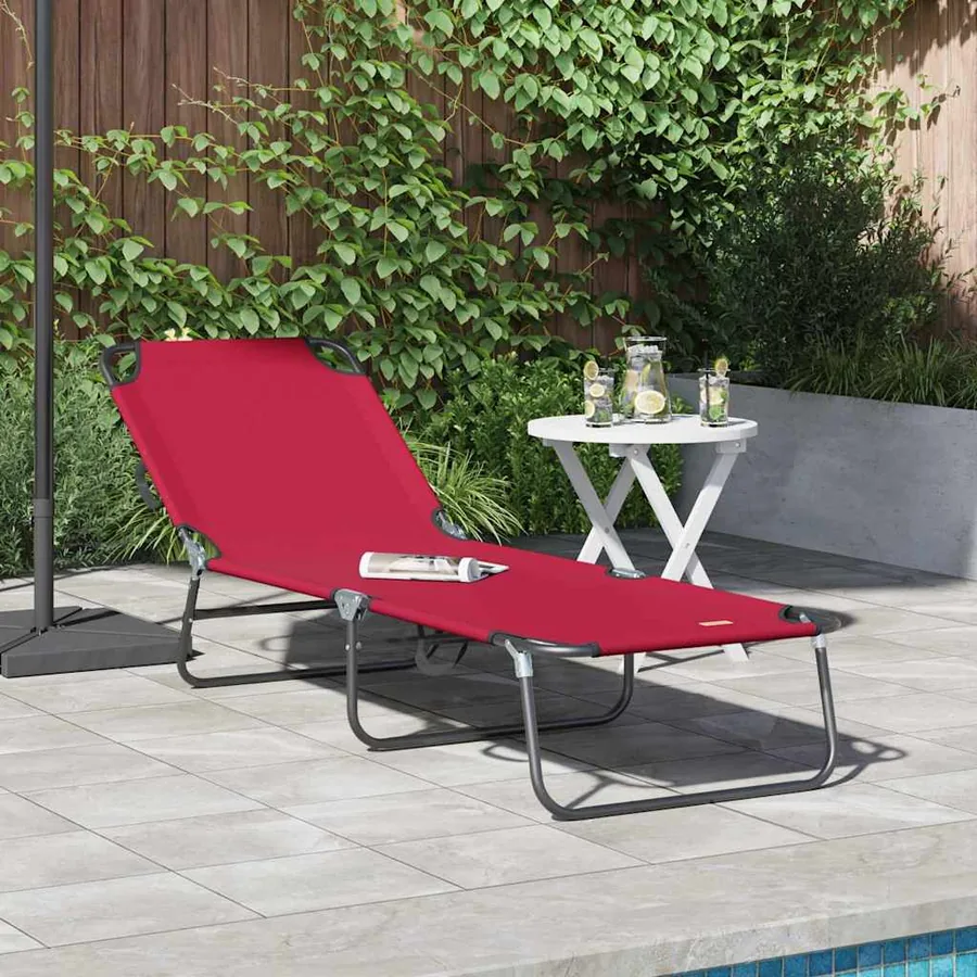 Chaise longue pliante Noir 188 x 57 x 86,5 cm Polyester - 35