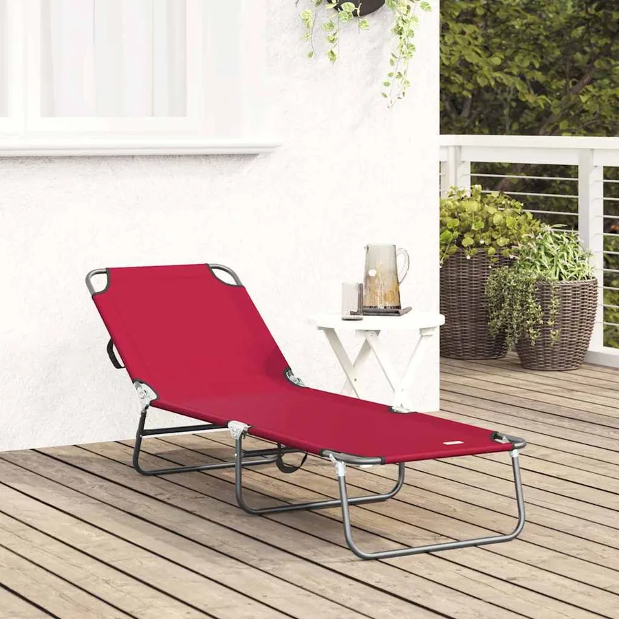Chaise longue pliante Noir 188 x 57 x 86,5 cm Polyester - 37