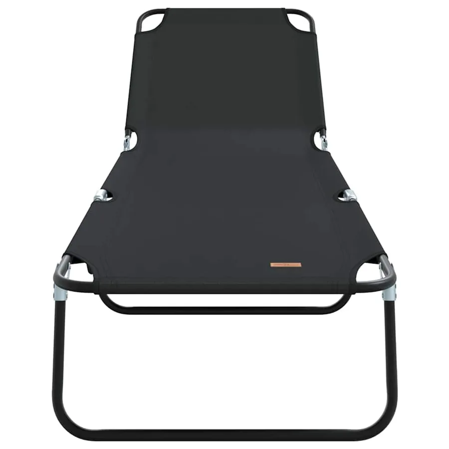 Chaise longue pliante Noir 188 x 57 x 86,5 cm Polyester - 4