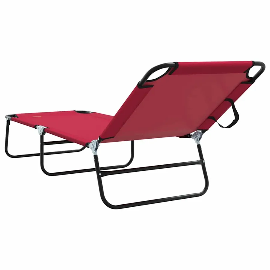 Chaise longue pliante Noir 188 x 57 x 86,5 cm Polyester - 40